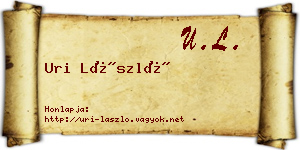 Uri László névjegykártya