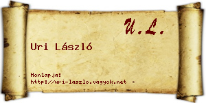 Uri László névjegykártya